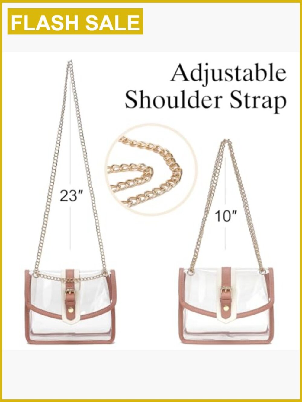 Clear Crossbody Bag for Concerts Stadium Approved PVC Small - Picture 4 of 7